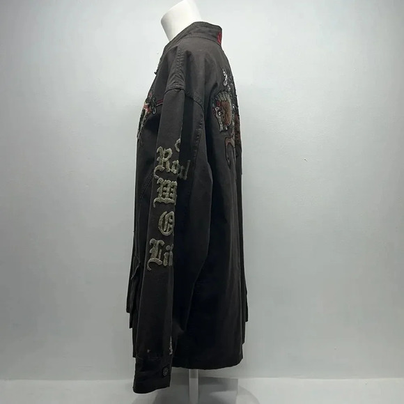 Rebel Spirit Military Jacket Coat Medieval Knight Horse Button Down Plus Sz 3XL - Picture 9 of 12